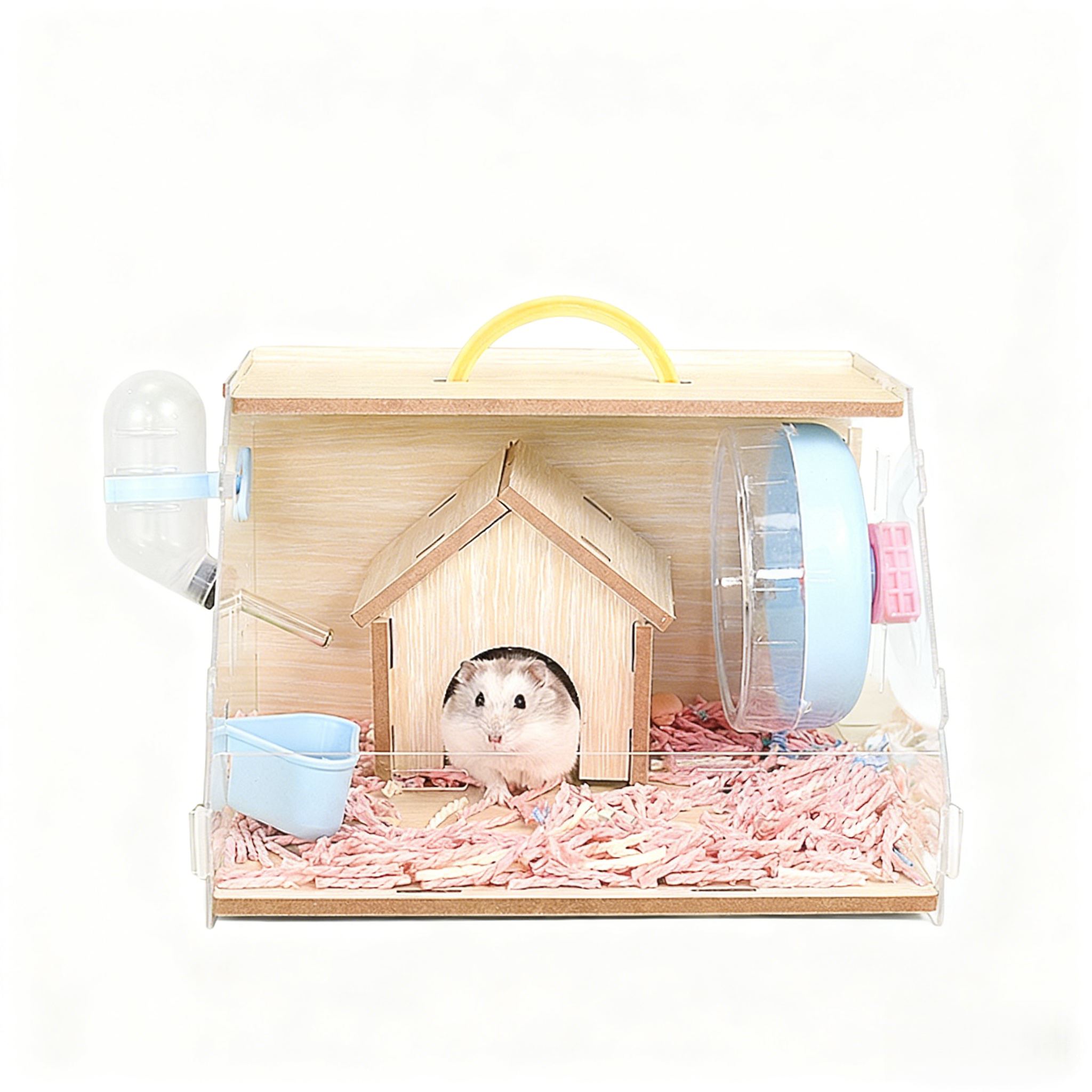 YAPOGI 휴대 가능 미니펫하우스 투명한 아크릴 하우스 햄스터 집 햄스터 케이지 23,900원