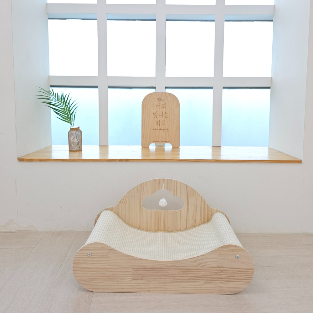 MEOW 원목 사이잘삼 70cm 초대형 소파 스크래쳐, 1개, 레드파인화이트 37,000원