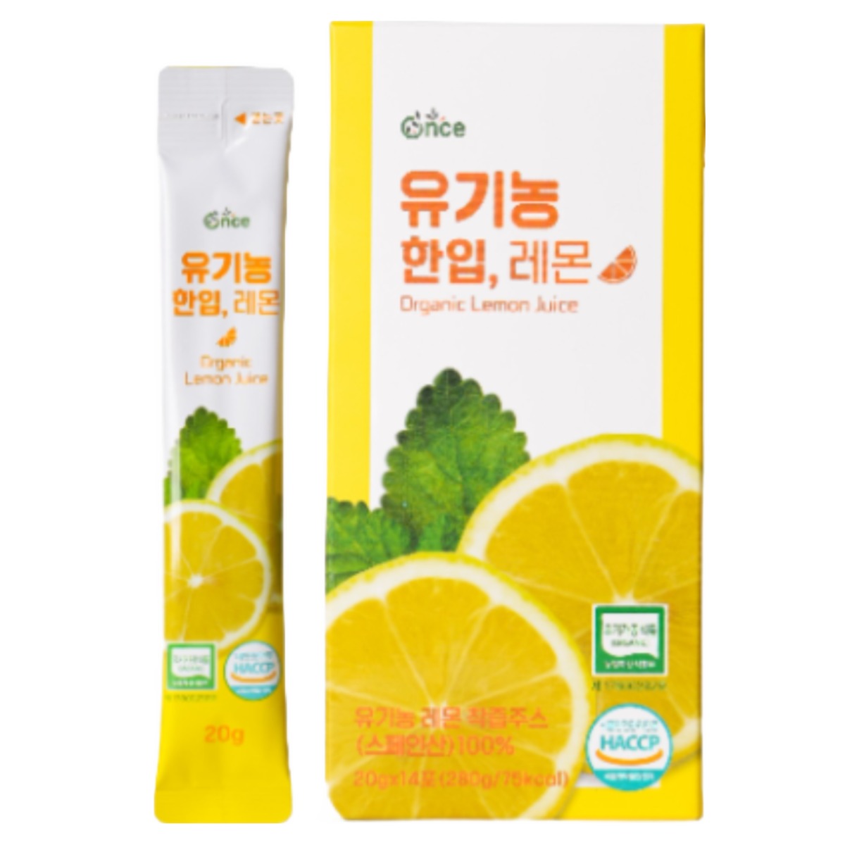 [스페인산] 원스, NFC 유기농 한입, 레몬 착즙 스틱, 280g, 6박스 29,900원