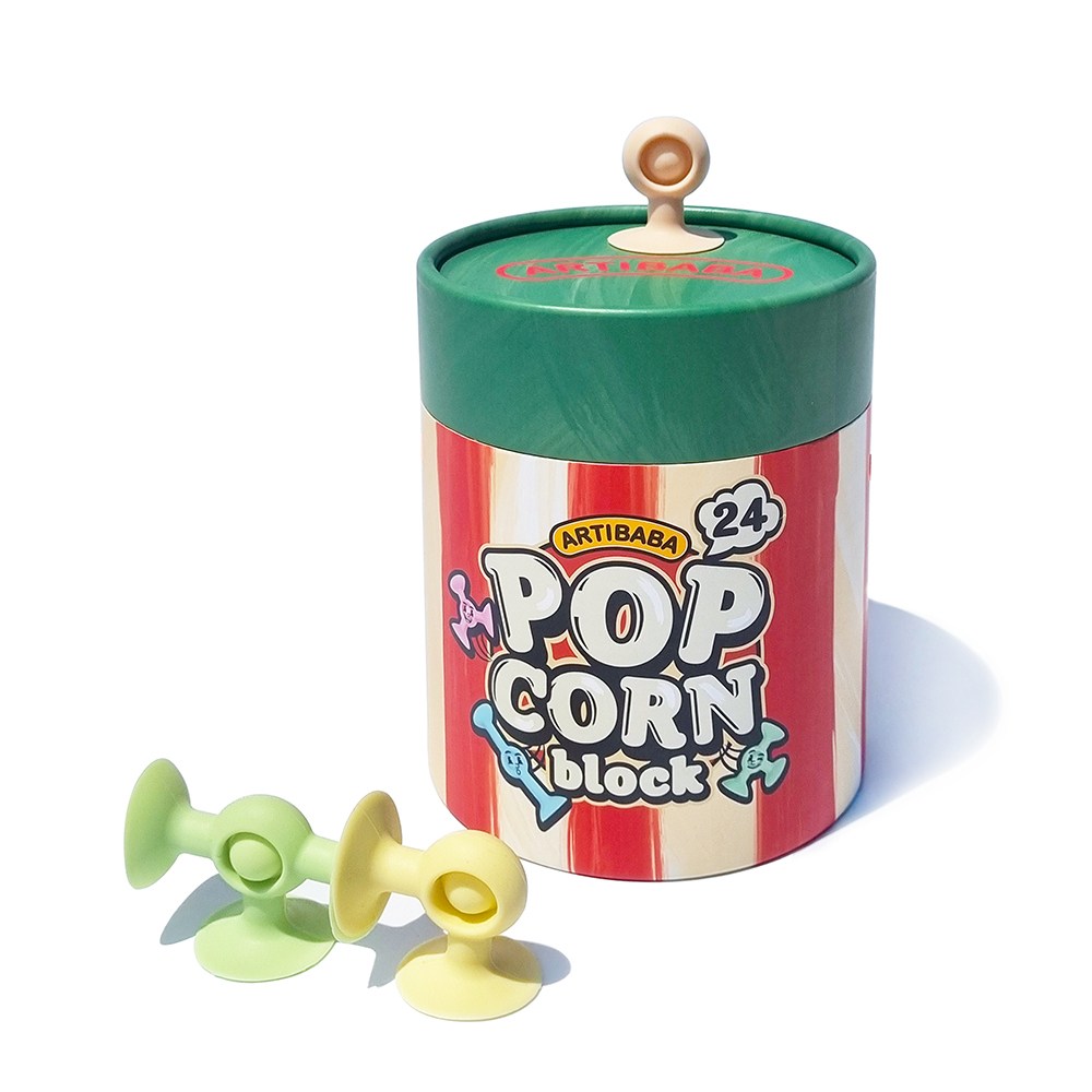 아티바바 팝콘블럭 스타터세트 24PCS - 유아 실리콘 블록 소근육 발달 푸쉬팝, 1개 34,000원