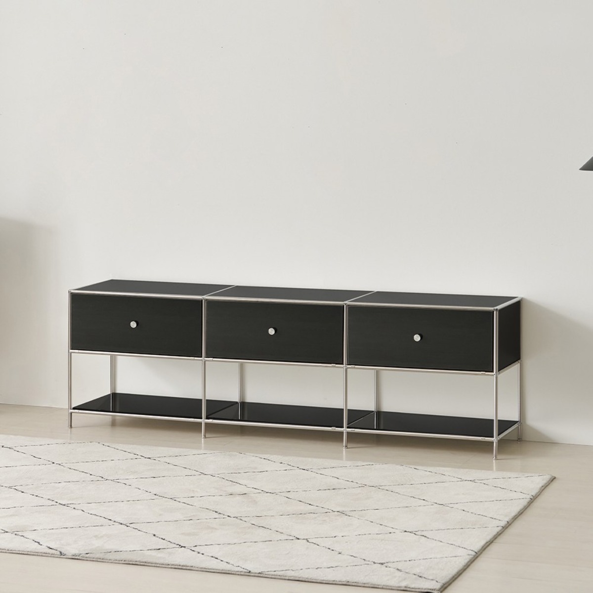 파로마 비쥬 모듈 수납장 높은 거실장 선반 티비다이 TV장 60018002400, 무광블랙 359,000원