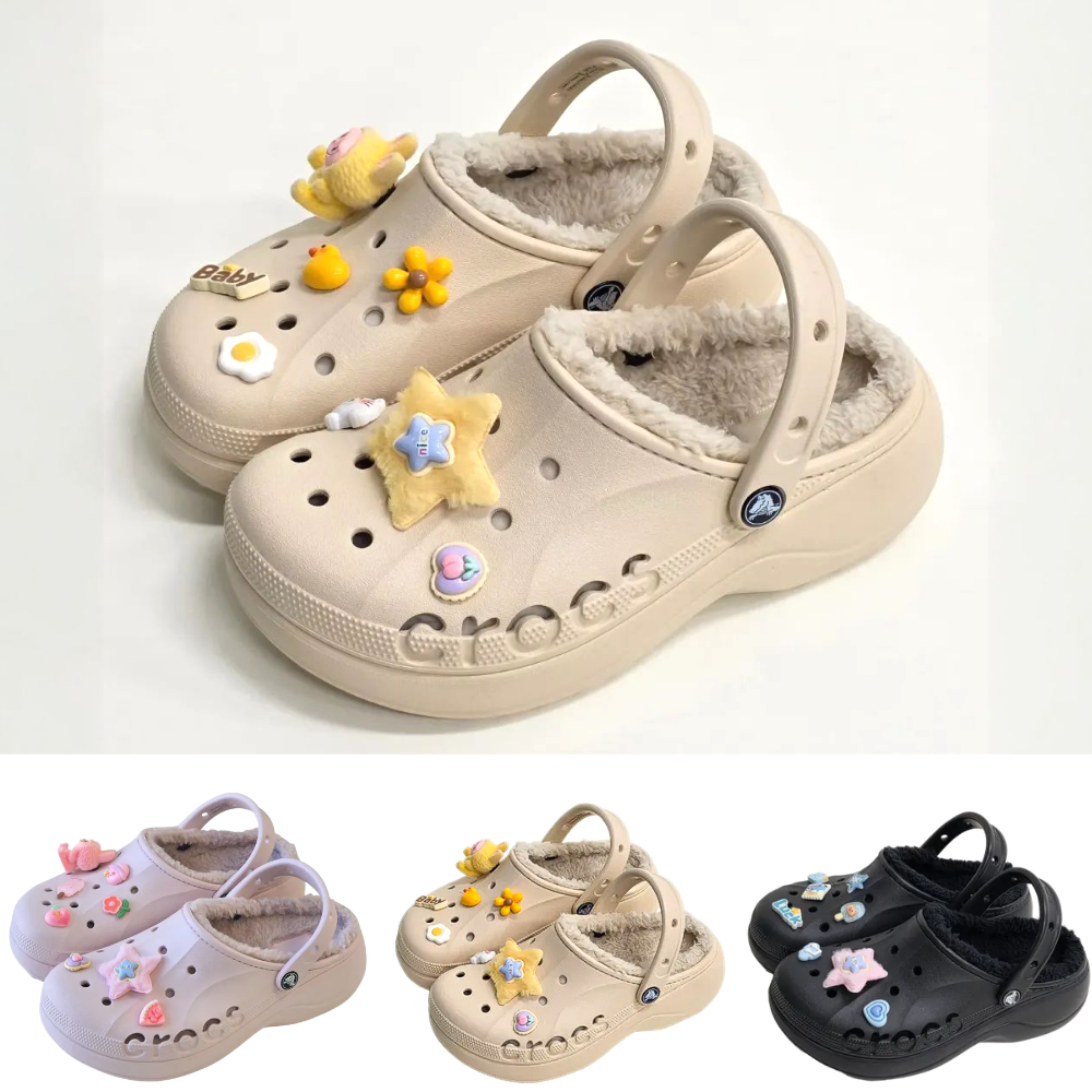 크록스 공용 바야 플랫폼 라인드 키높이 슬리퍼 털 크록스, 현재가 55,900원