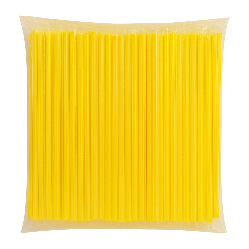 네이처컨테이너 개별포장 고급 일자 노랑 빨대 25cm, 1개, 500개입 11,990원