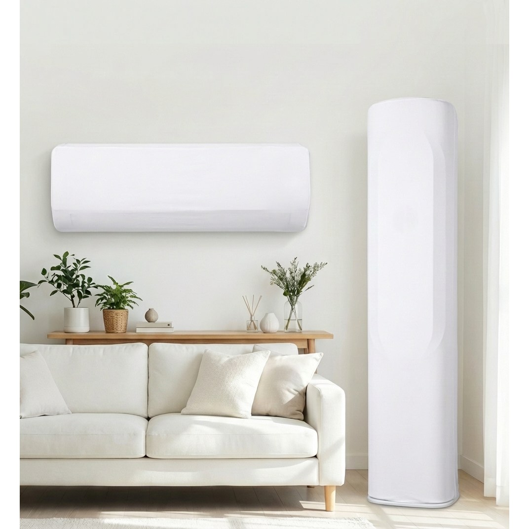 쇼핑원더 벽걸이 스탠드 2in1 에어컨 커버 세트, 화이트, 현재가 26,900원