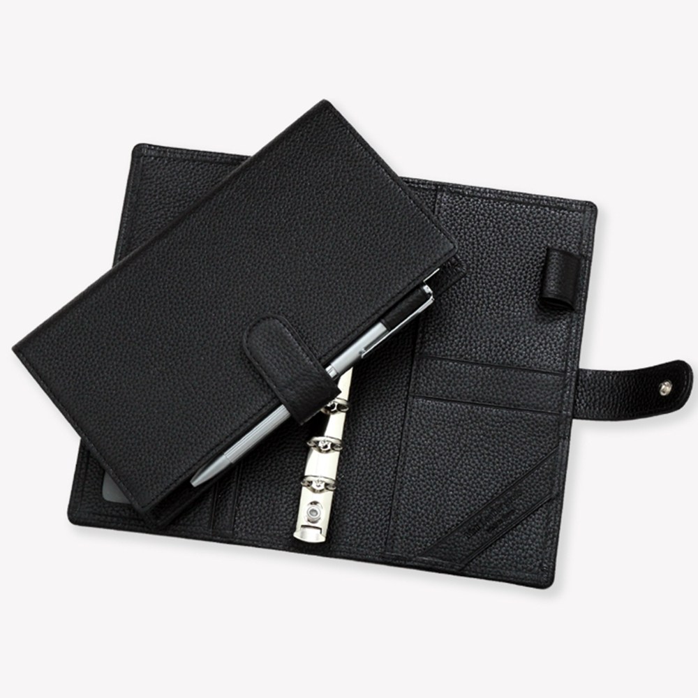 [2026년 속지] 마뜨 48절 6공 수제 가죽 카드 미니 수첩 다이어리 커버 버튼형 슈렁컨 블랙 D76212 72,000원