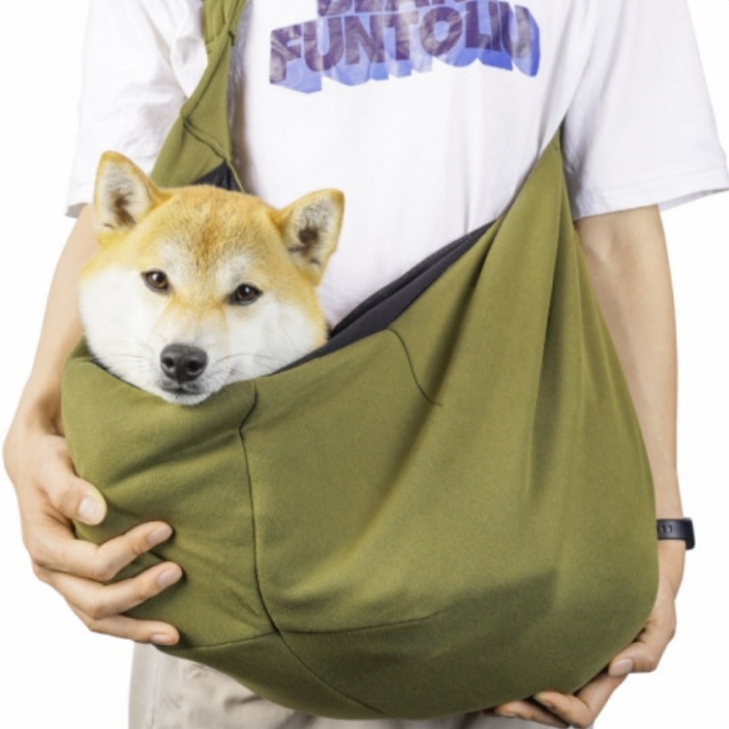 PSMK 강아지 슬링백 포대기 앞가방, 1개, 아미 그린, 현재가 32,500원