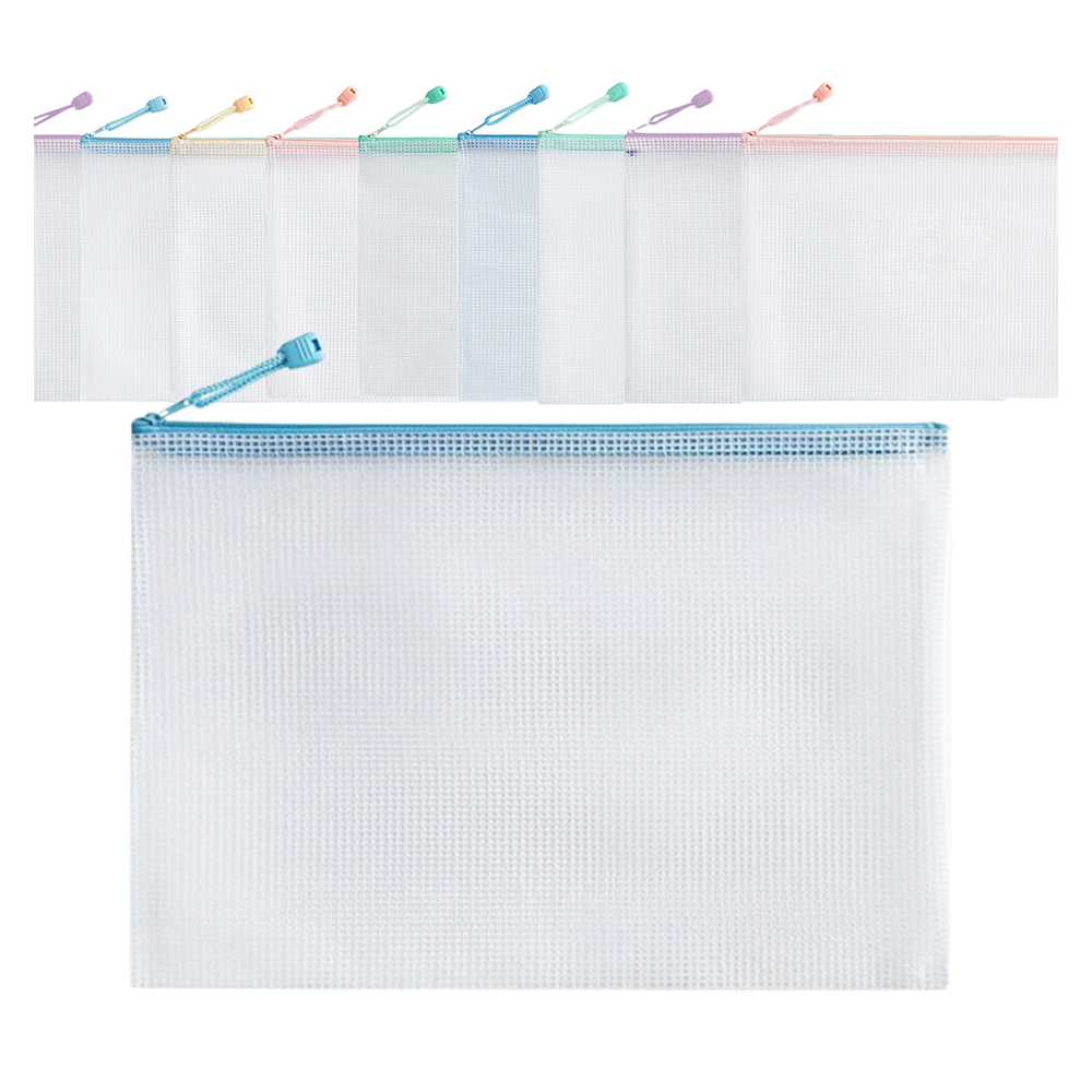 문구담 두꺼운 마카롱 PVC a4 지퍼 투명 방수 파우치, 혼합색상, 10개 14,750원