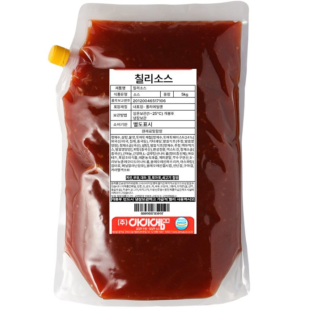 아이엠소스 칠리소스 새콤달콤매콤 한국식 대용량, 5kg, 1개 25,500원