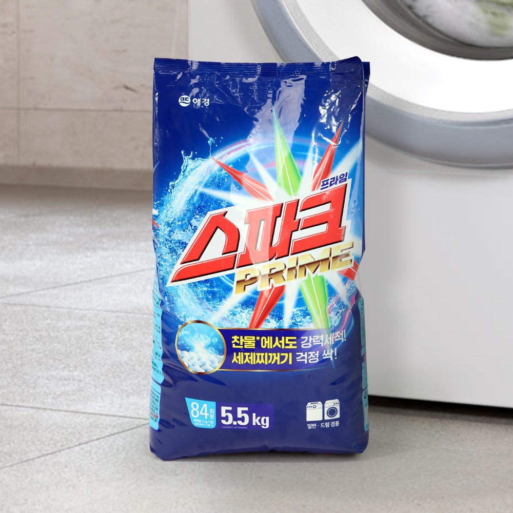 애경 스파크 프라임  리필 5.5kg  일반/드럼겸용 분말형세제 10,300원