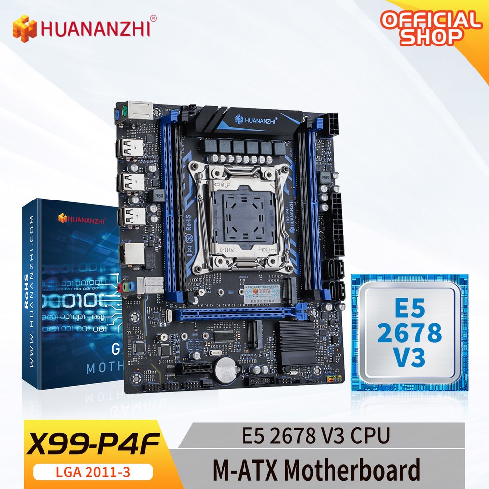 HUANANZHI X99 P4F LGA 2011-3 XEON 마더보드 E5 2673 V3 지지대 DDR4 RECC 메모리 콤보 키트 세트 NVME SATA RU 109,500원