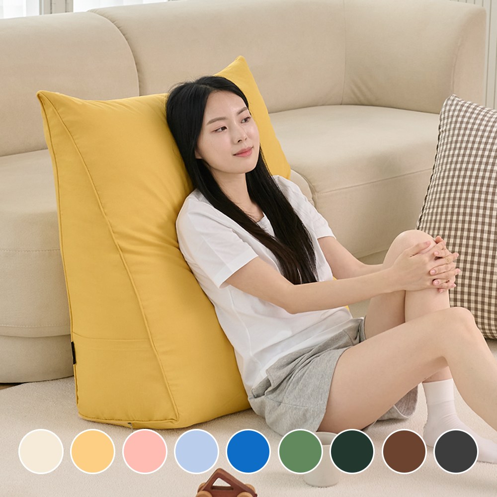 플랫화이트 솜중량 UP 목까지 받쳐주는 방수 빵빵한 삼각등받이 쿠션 47,900원