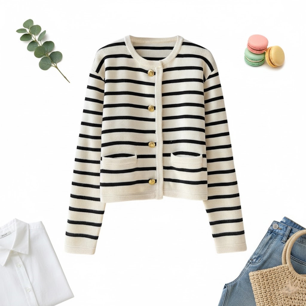 소울메이트 여자 스트라이프 데일리 니트 가디건 17,950원