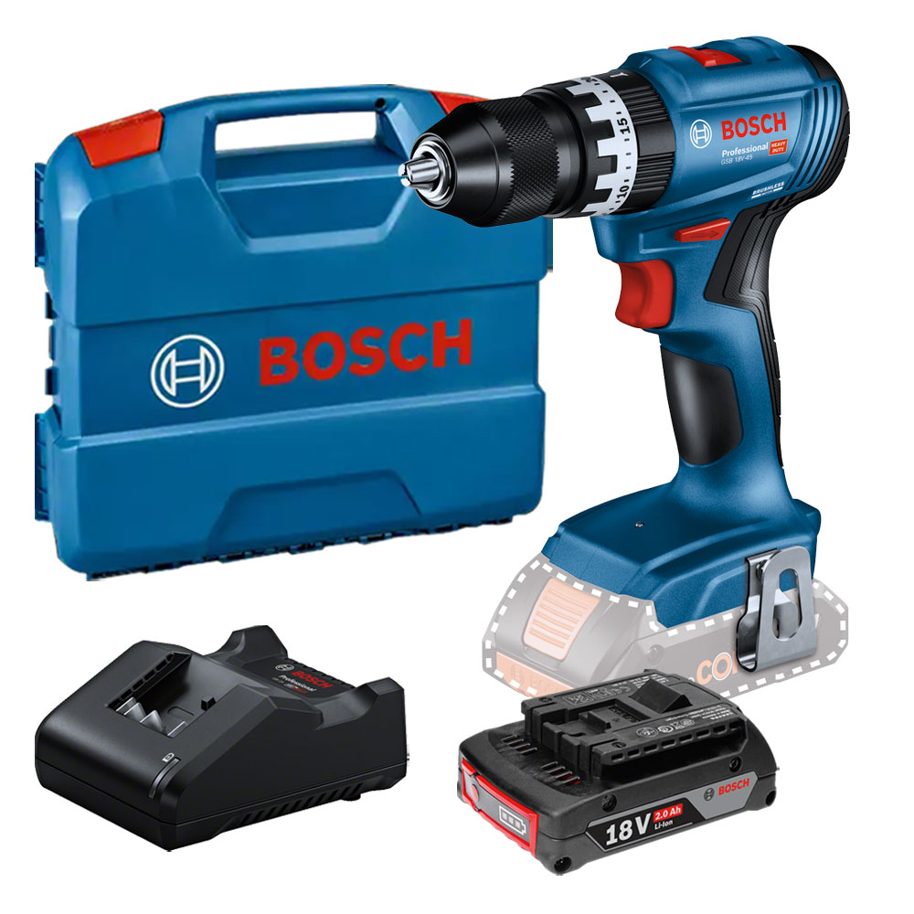 보쉬 GSB18V-45 충전 18V 해머 드릴 2.0Ah 배터리 1개 세트, 1개 181,610원