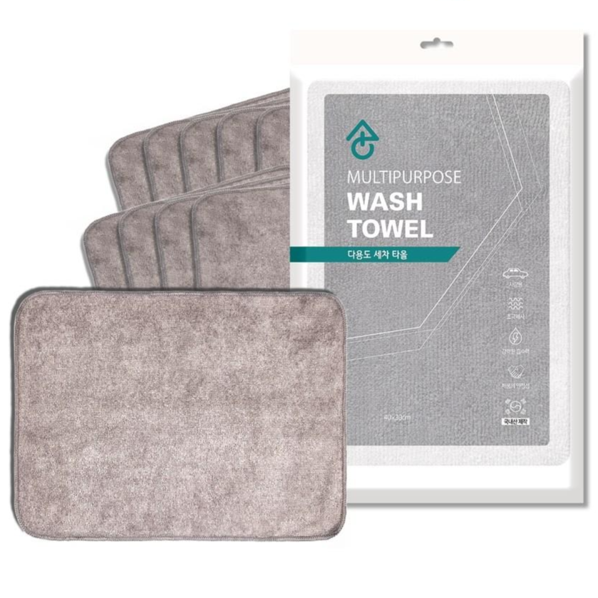 생활플러스 다용도 세차 타월 10매입 극세사 차량용, 그레이, 10개 14,900원