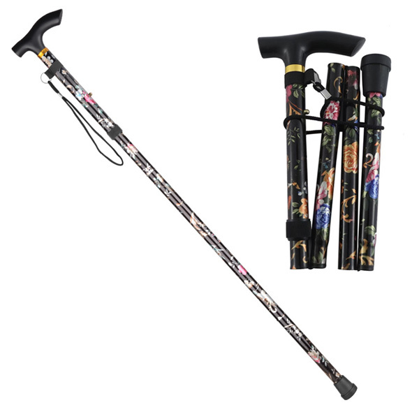접이식 5단계 길이조절 꽃무늬 지팡이 가벼운 초경량 효도 노인 패션 스틱 9,200원