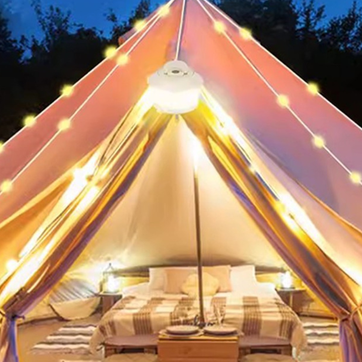 투데이리빙 20M 충전식 캠핑 와이어 전구 led 미니 방수 조명 usb 충전 깜빡이 줄조명 크리스마스 파티 무드등 야외 정원 인테리어 전등 21,810원