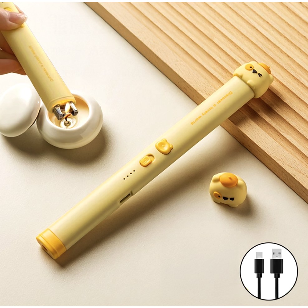 퀸즈모닝 KC인증 C타입 충전식 감성 디자인 점화스틱 캔들라이터 13,800원