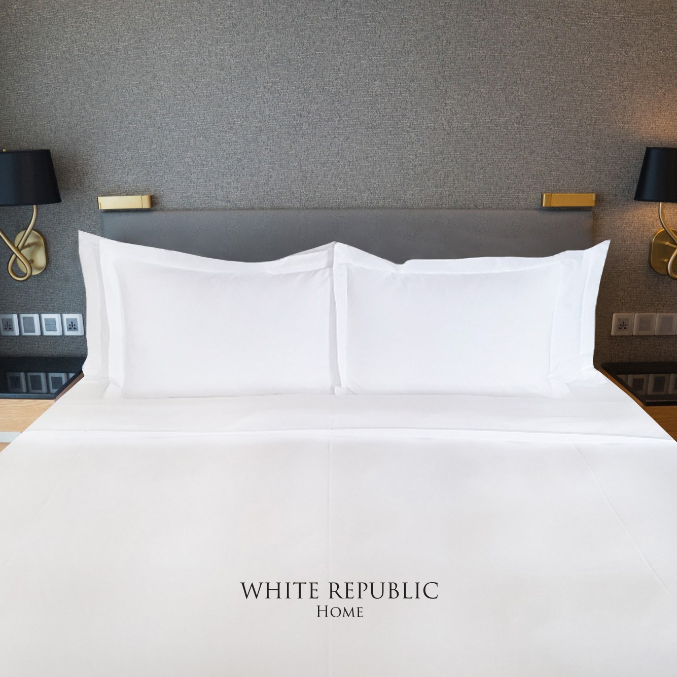 [화이트리퍼블릭] 80수 순면 시그니쳐 호텔 이불커버 세트 White (SS,Q,K) 183,900원