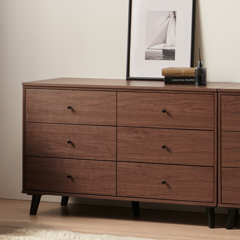 비에스디자인 모리 3단 와이드 서랍장, 월넛 169,000원