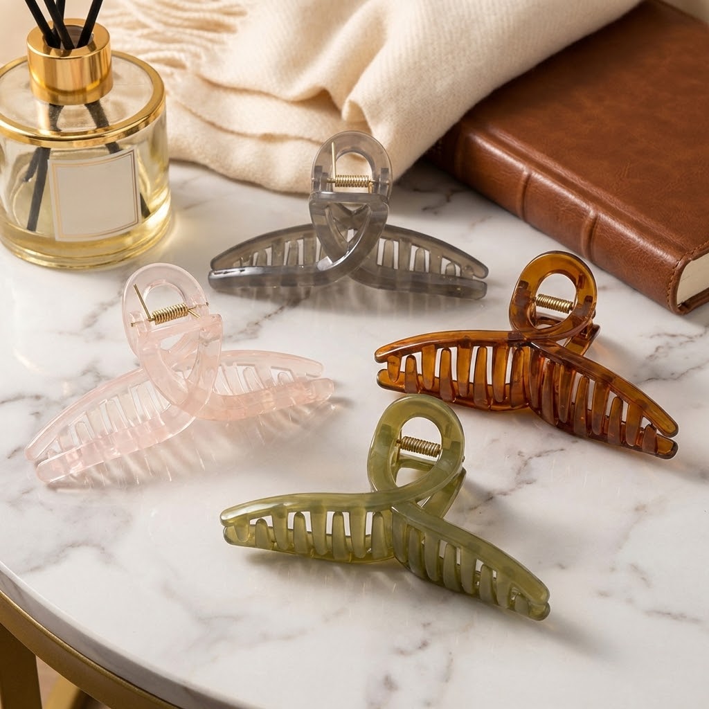 진우 헤어집게핀 올림머리 반묶음 무광 대형 꼬임 머리핀, 1개, 그레이 3,040원