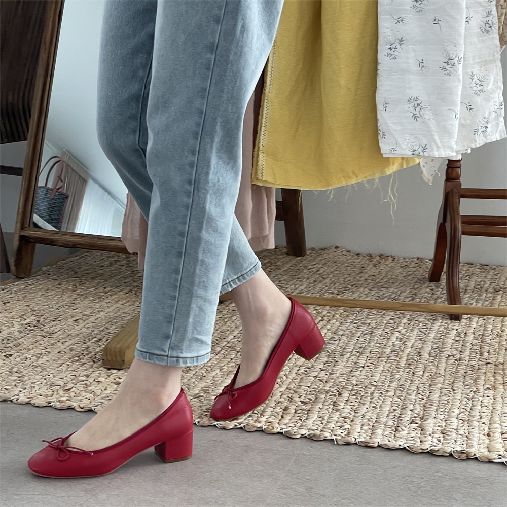 엠에스어패럴 리본 에나멜 가죽 둥근코 발레리나 플랫슈즈 로우힐 24,700원