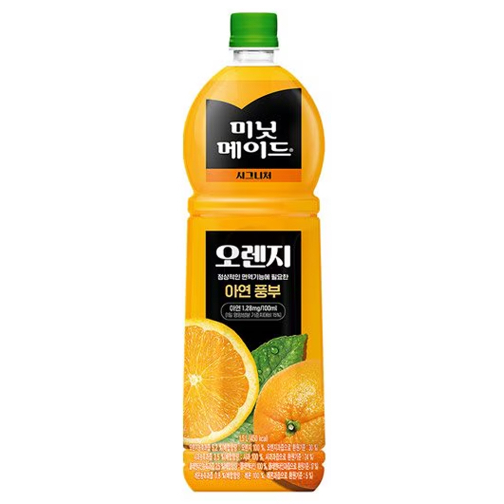 미닛메이드 오리지널 오렌지 주스, 1.5L, 4개 15,430원