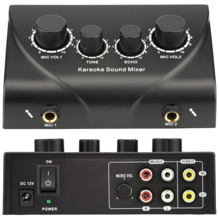 신흥몰 노래방용 2채널 오디오 마이크믹서 에코기능 55,000원