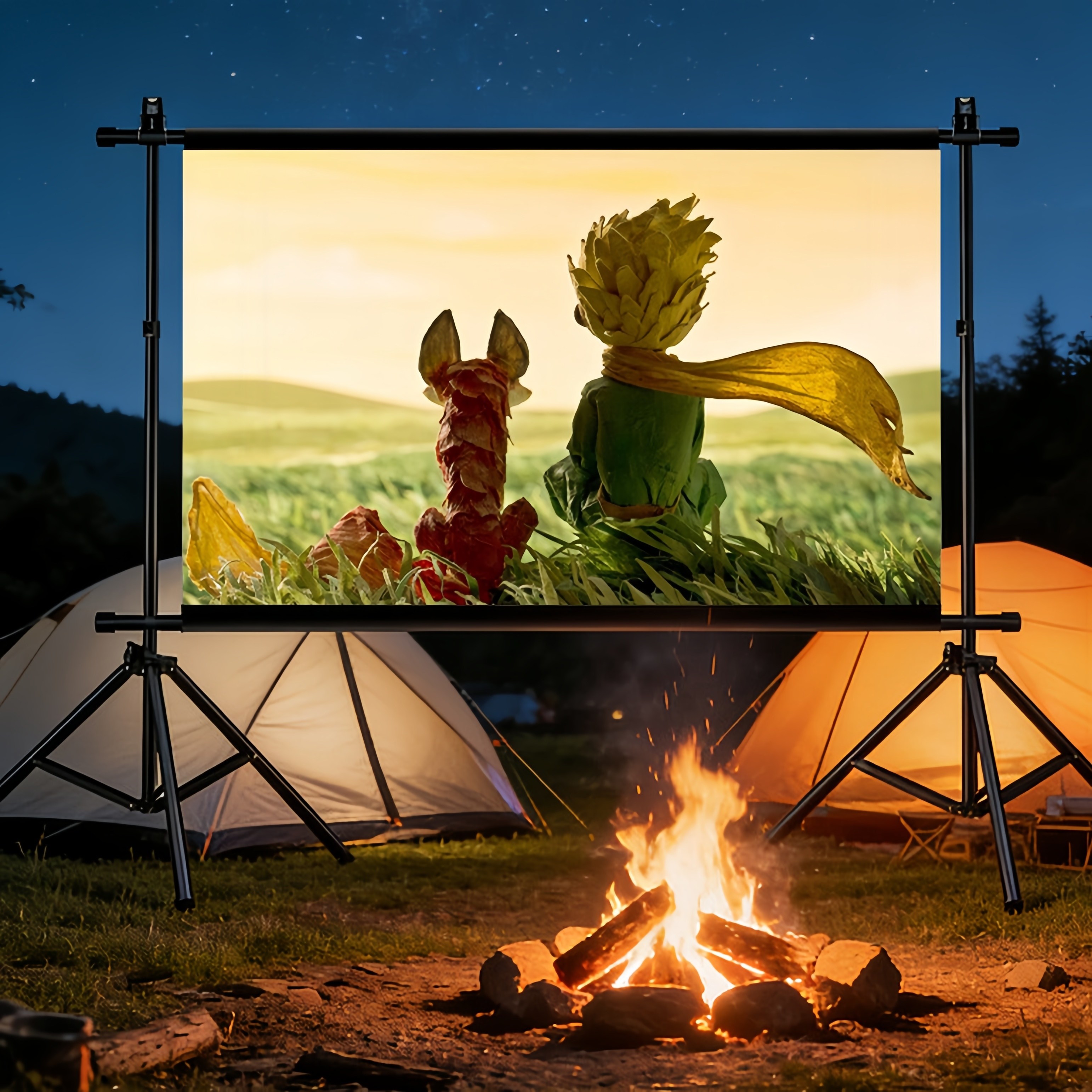 고화질 프로젝터 빔스크린 광시야각 벽걸이형 스탠드 듀얼 삼각대 휴대용 빔스크린 16:9 캠핑용/회의용/가정용, 84인치 68,730원