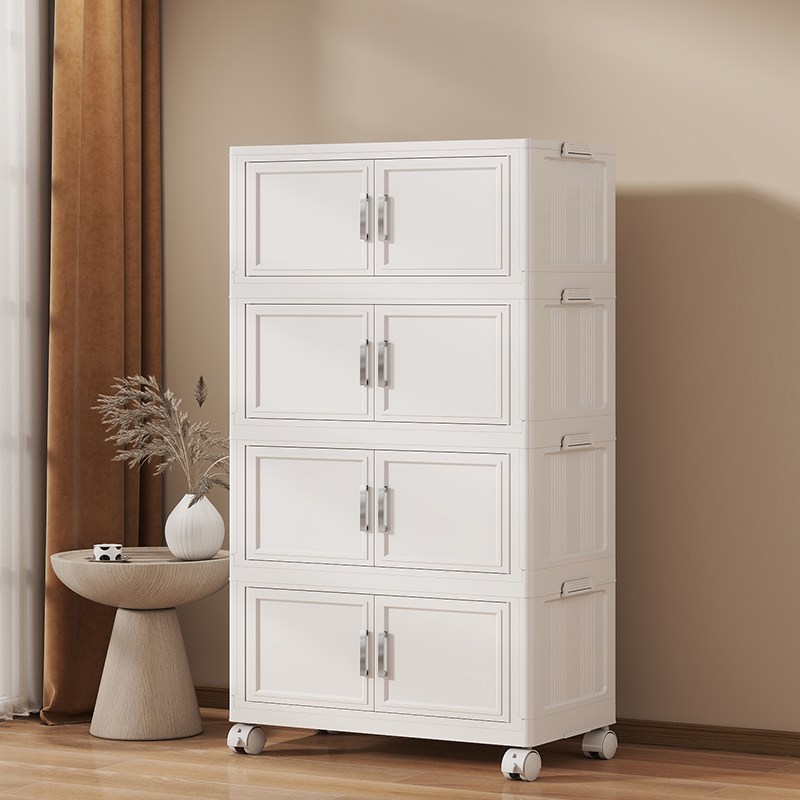 수납장 간편조립 다용도수납장 대용량 접이식 리빙박스 이동식 가정용 주방수납장 거실수납장 의류 수납 양문형 다양한 사이즈 다층형 수납정리함, 4단 79,900원