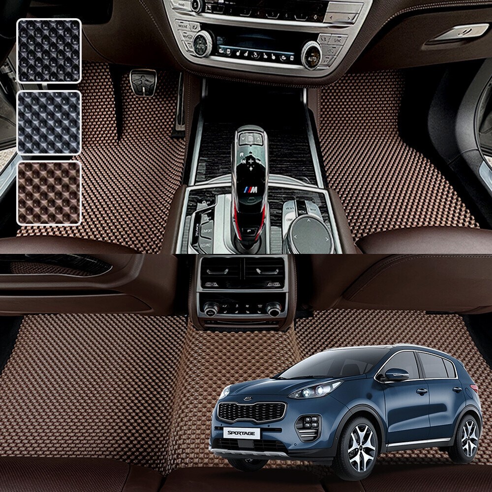 DXSOAUTO 올뉴 스포티지 QL 전용 3D 엠보싱 차세대 고무매트 1열2열 세트, 블랙, 128_1 올뉴 스포티지 QL 59,000원