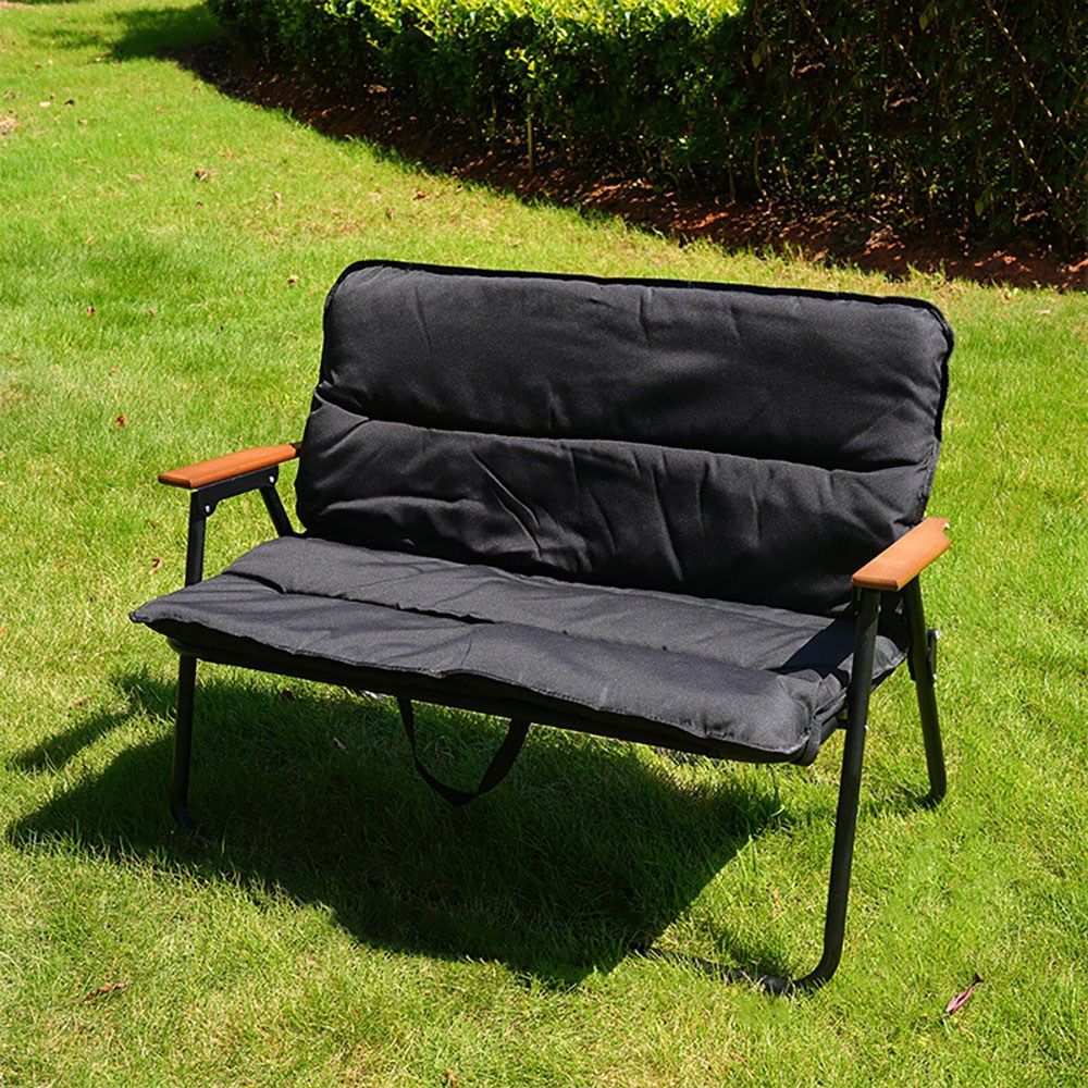 캠핑 휴대용 더블 벤치 접이식 체어 의자, 1개, 더블 쿠션 체어 블랙 62,900원