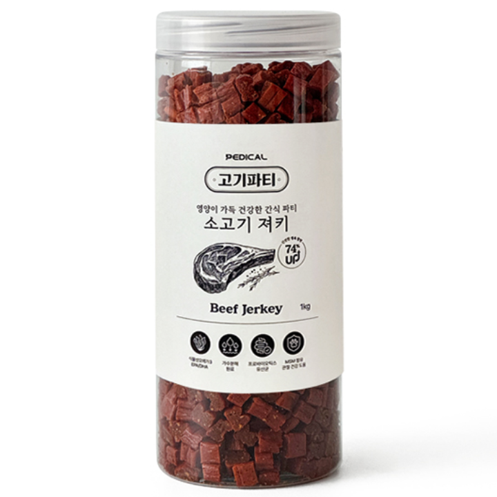 고기파티 강아지 영양간식 가수분해 져키트릿, 1개, 1kg, 소고기 18,200원