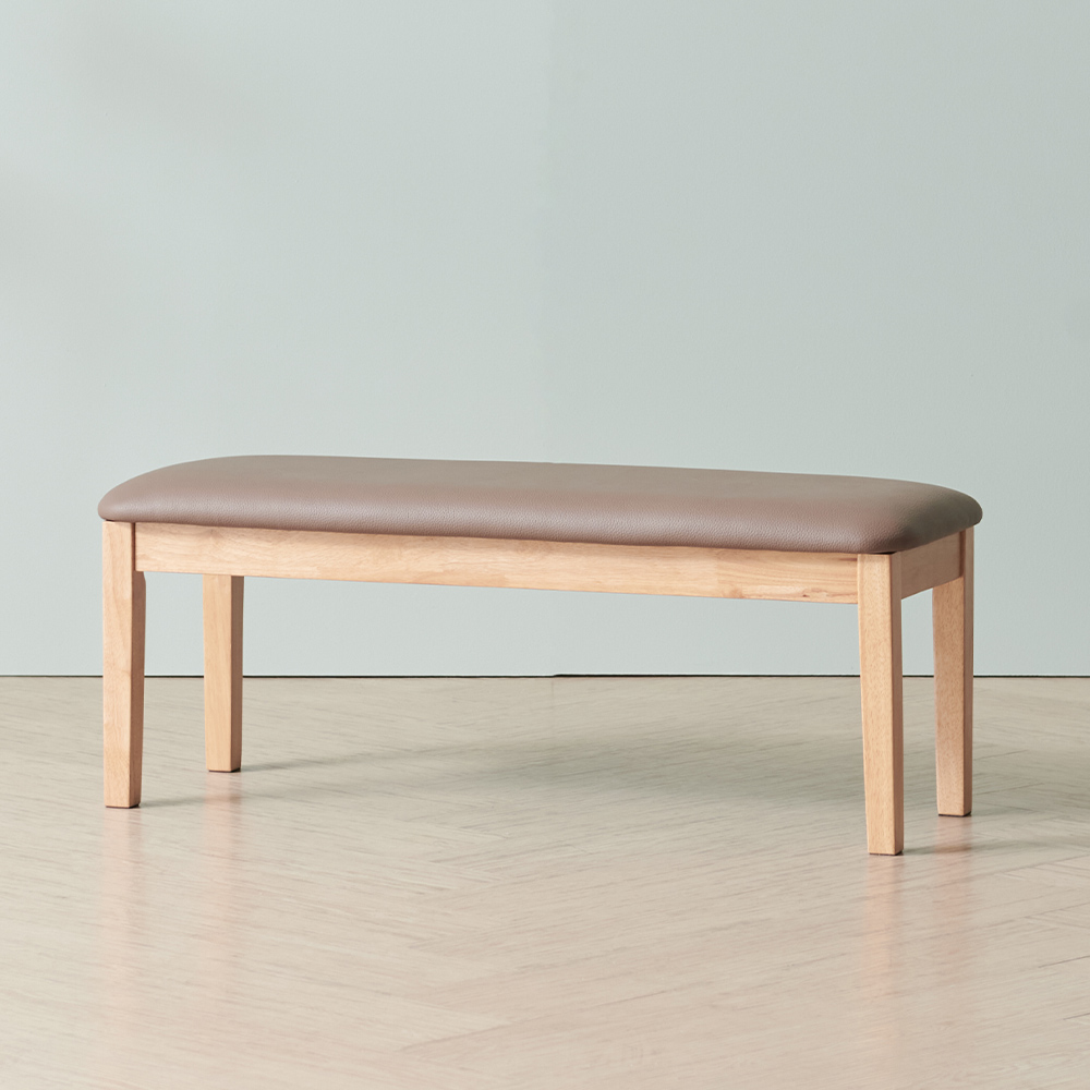 라로퍼니처 누크 고무나무 원목 낮은 2인 벤치 식탁 의자 2인용 밴치, 내추럴 63,000원