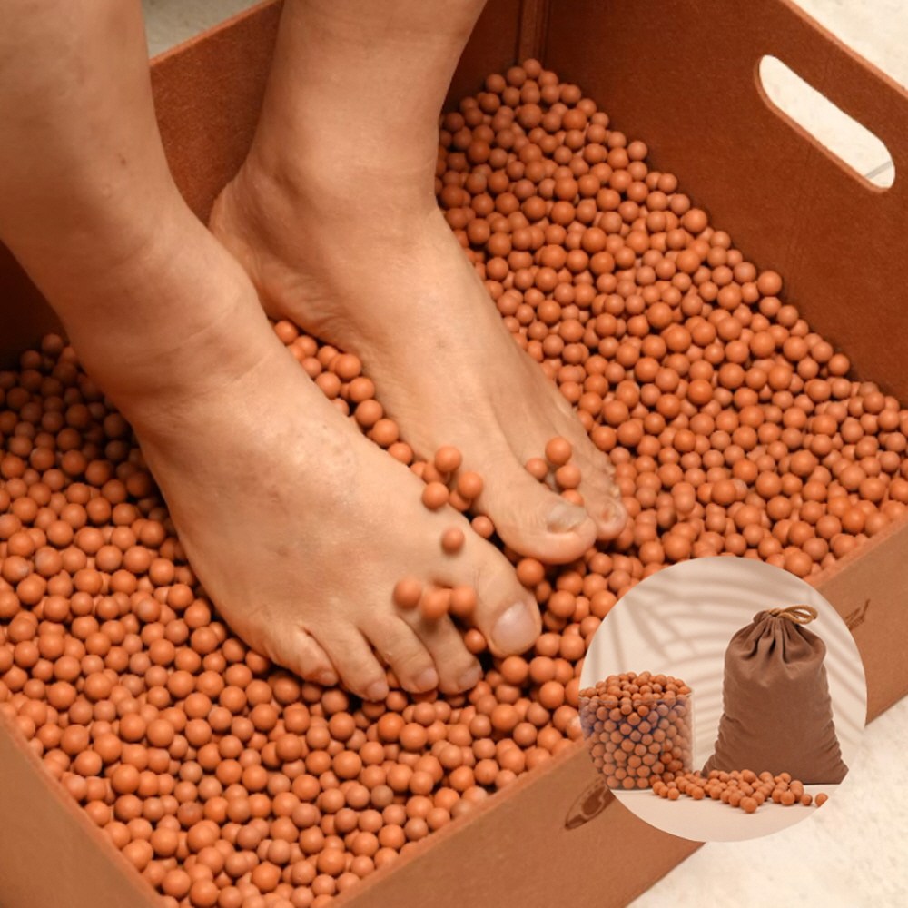 백세만세 황톳길 걷기세트 황토볼 3kg 맨발 걷기 발바닥 발마사지기 지압, 황토알3kg+찜질주머니+전용상자, 1세트 38,800원