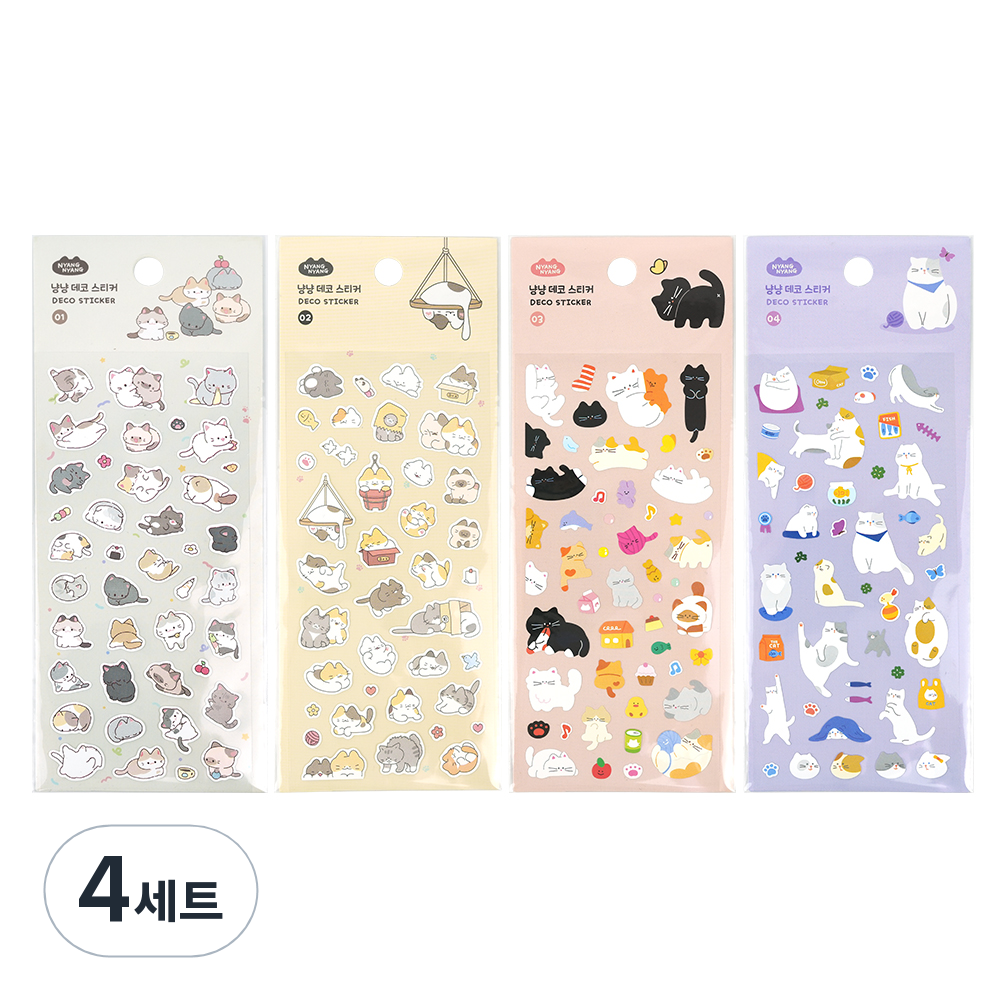 핑크풋 1500 냥냥 데코 스티커 4종 세트 21,700원