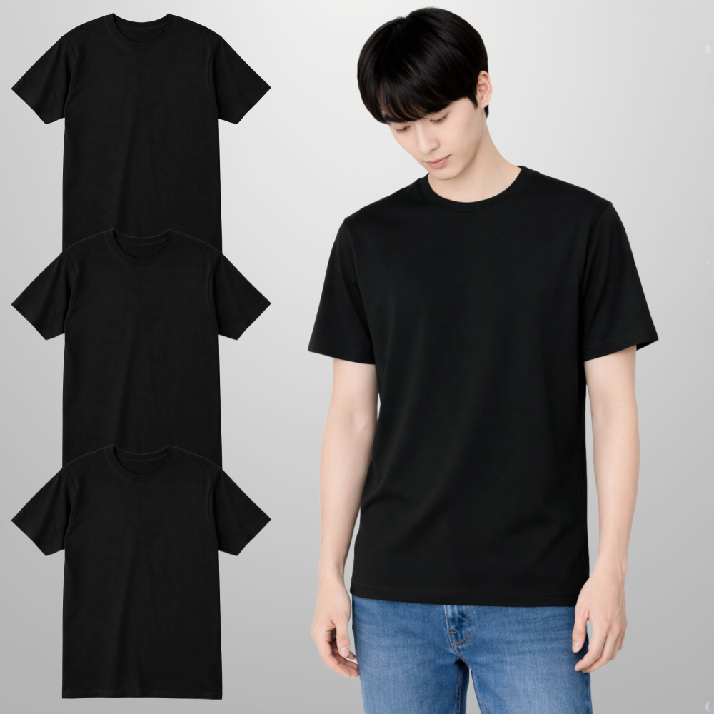 하트플로우 남녀공용 14수 순면100% 라운드넥 반팔티 3개 세트 34,600원