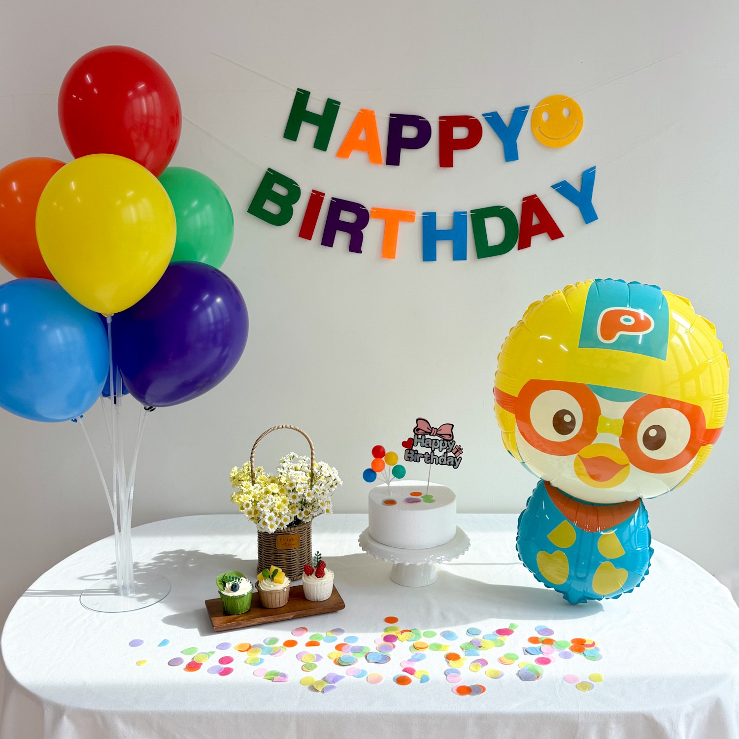 쏙쏙마켓 뽀로로 크롱 생일 풍선세트 캐릭터 파티용품, 1개, 뽀로로 생일풍선세트 17,900원