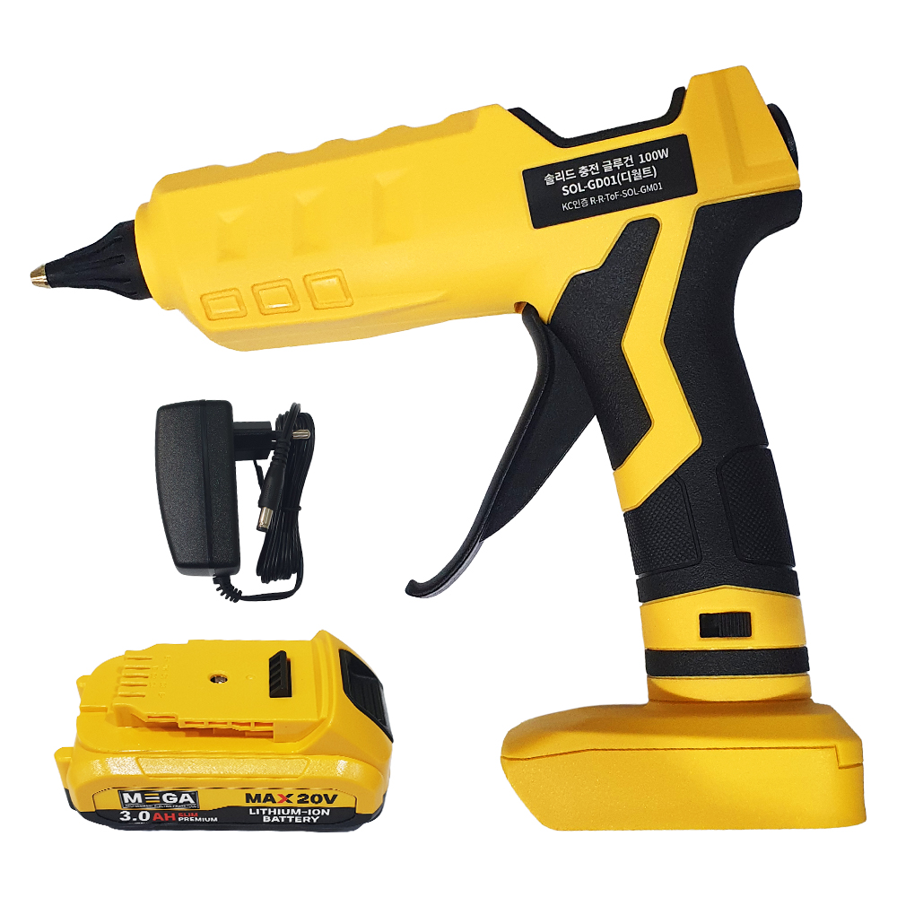 솔리드 충전 무선글루건 100W 디월트 호환 + 3.0Ah 배터리, 1세트 69,000원