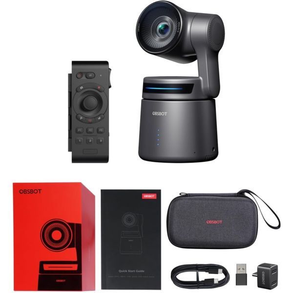OBSBOT Tail Air 리모컨 콤보 지능형 APP이 포함된 AI Tracking PTZ 카메라 제스처 컨트롤 HDMI/USBC/Wireless Webcam 교회 예배 스포 1,111,500원