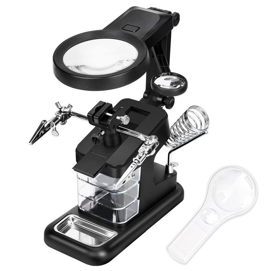 아이앤에이치 납땜 보조 스탠드 led 확대경 보조기 수리 클램프 악어클립 26,600원