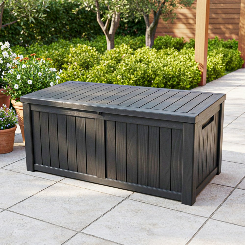 세이프 스토리지 야외 보관함 580리터(내부450) 데크박스 정원 창고 농기구 농막, 블랙 149,000원