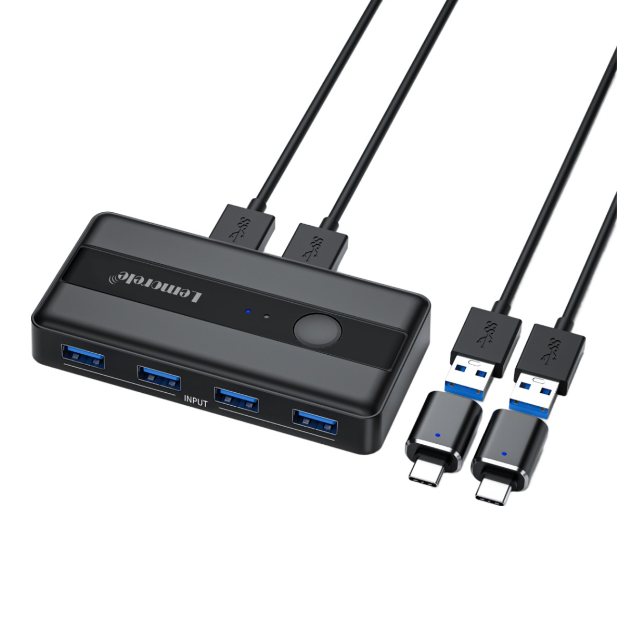 Lemorele USB3.0 KVM 스위치 4포트 멀티허브, 1개 19,990원