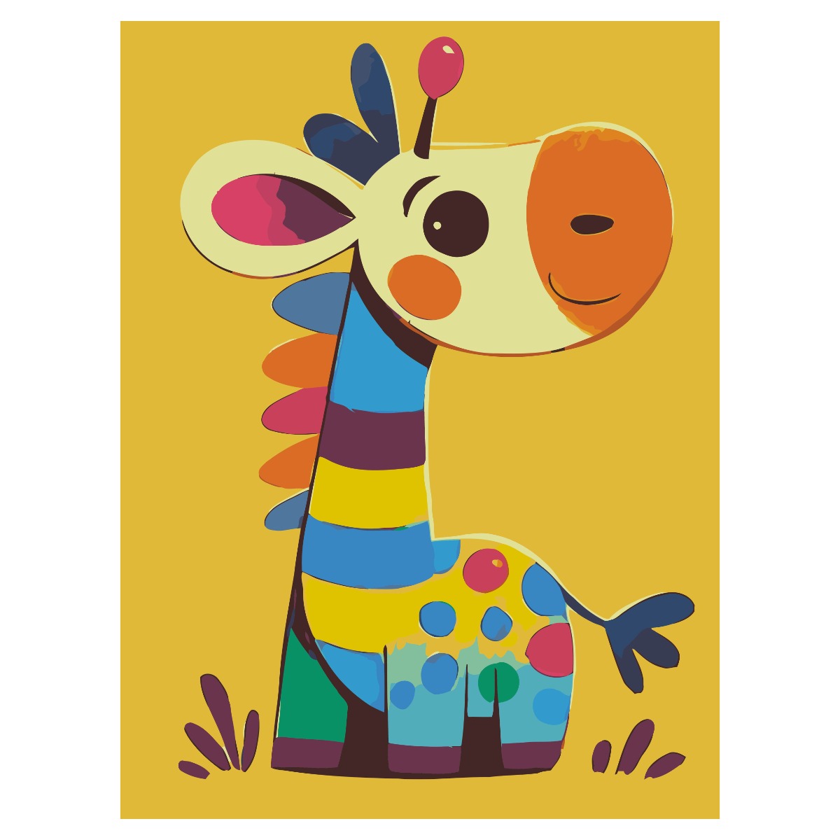 코지하루 DIY 명화그리기 유화 그림 그리기 아크릴화 알록달록 애니멀즈, 기린 30x40 (T160), 1개 17,800원