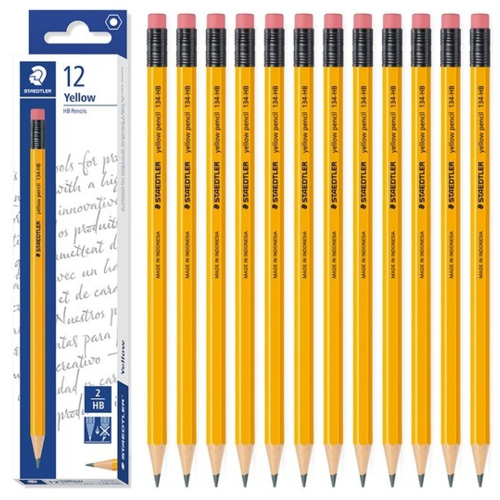 스테들러 지우개연필 HB 2B 12본세트 134옐로우연필 노랑 노란 2,610원