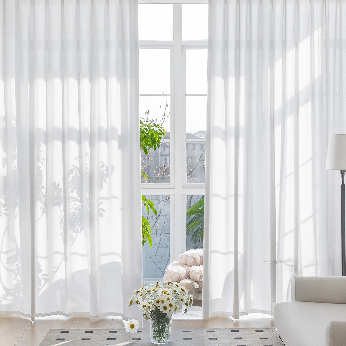 스마일윈도 비침없는 마일드 쉬폰 사계절 거실 커튼 74,000원