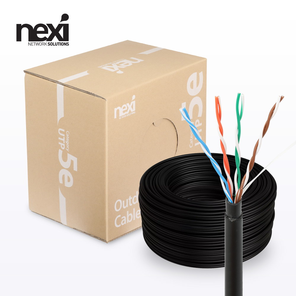 넥시 CAT.5E UTP 랜케이블 300M 박스 옥외용 블랙 nx1526 46,000원