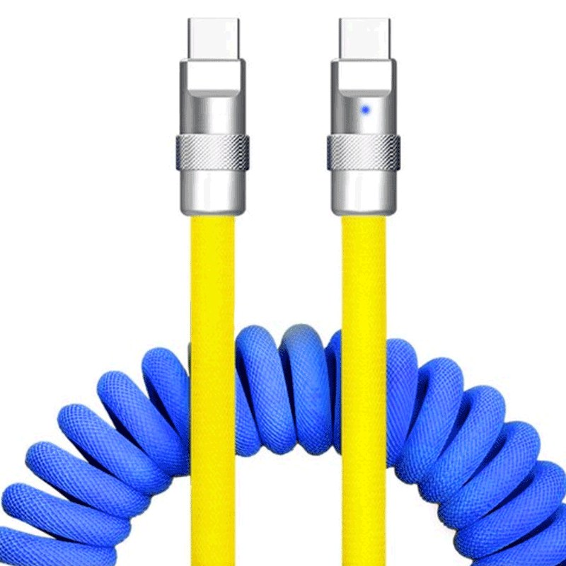 쏘플링 코일 스프링 C타입-C타입 120W PD 초고속 충전 케이블, 네이비옐로우, 1개, 1.8m 8,900원