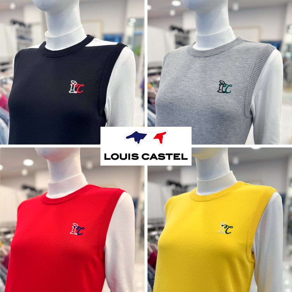 루이까스텔 여성 골프 조끼 어깨 아래 밑단 배색 니트 베스트 조끼 7LEVT902 69,000원