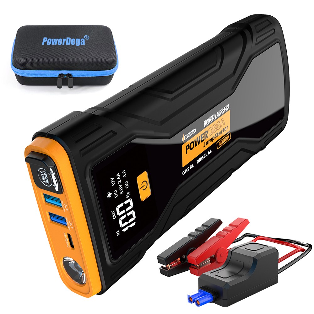 25900mAh 파워대가 자동차 긴급시동 점프스타터 오토바이 보조배터리 자동차 배터리 점프스타터+스마트 점프선, 25900mAh, 1개, 현재가 98,000원