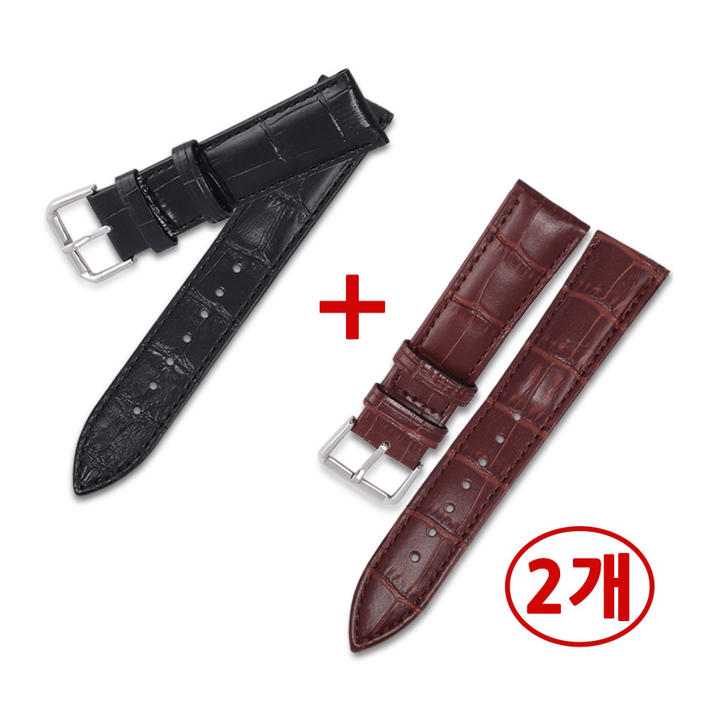 1+1 소가죽 시계줄 2개 가죽 스트랩 16mm 18mm 20mm 22mm 24mm 워치 밴드 11,500원